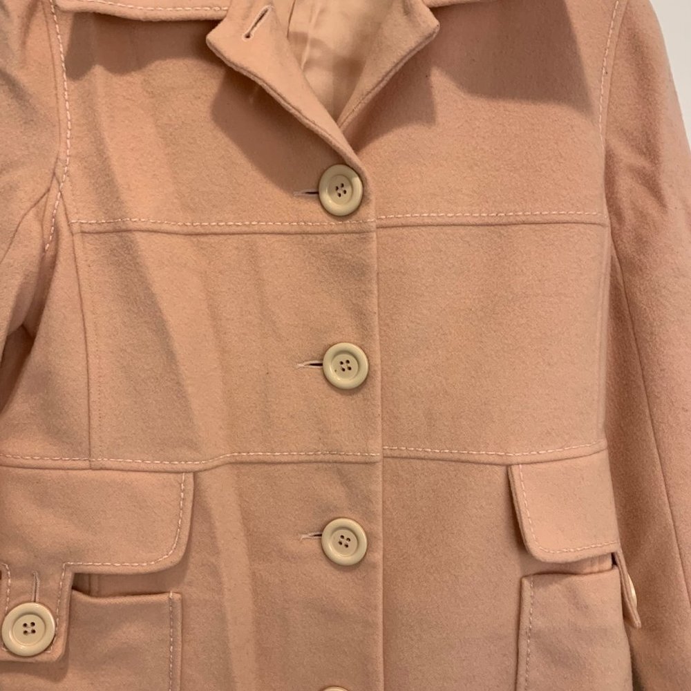 Harve Bernard Women's Pink Buttoned Wool Peacoat Size 10 - Picture 5 of 9